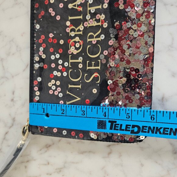 Victoria Secret Black&Shimmer Cosmetic Bag/Wrislet - Picture 4 of 5